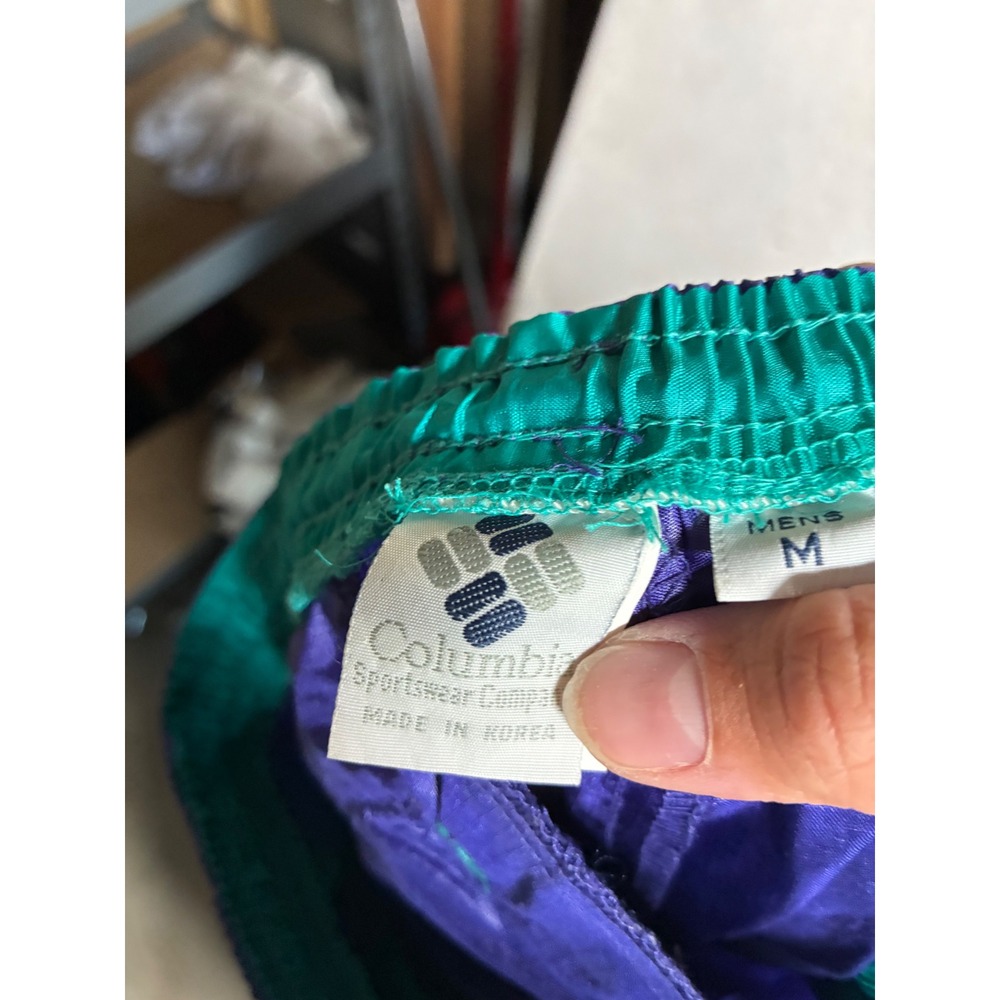 VTG Columbia Sportswear Mens Purple Nylon Windbreaker Track Pants Medium WM80 - Picture 12 of 15